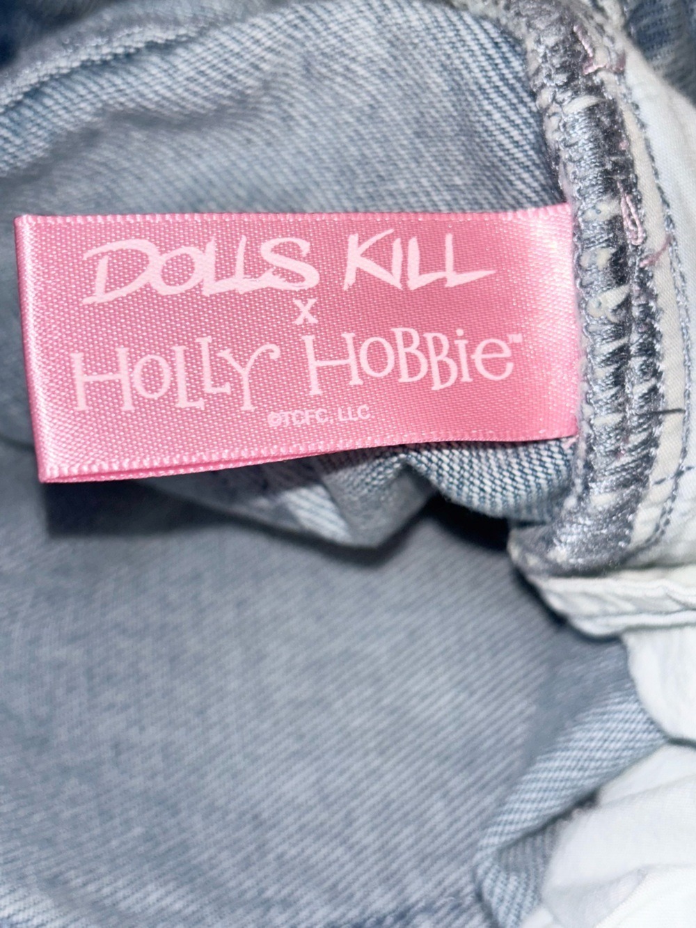 Dolls Kill x Holly Hobbie Dose Of Happy Patchwork Denim Skirt Jean Size XS - Picture 13 of 13